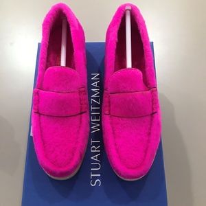 Stuart Weitzman Bromley Loafers Shearling Flamingo